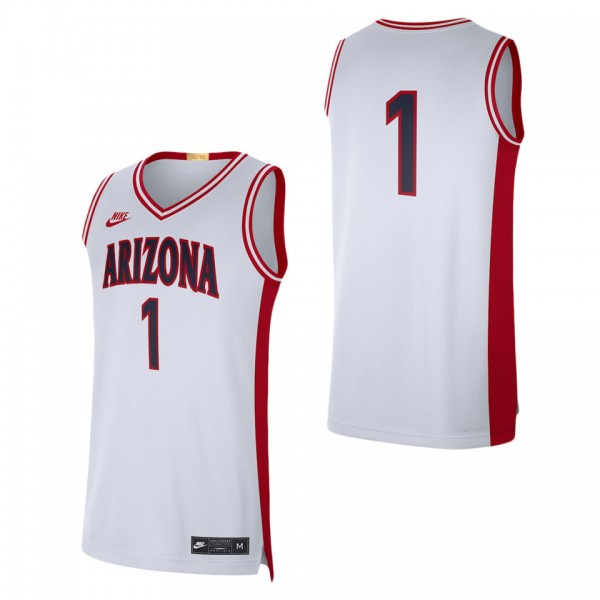 #1 Arizona Wildcats Nike Limited Retro Jersey Whit...