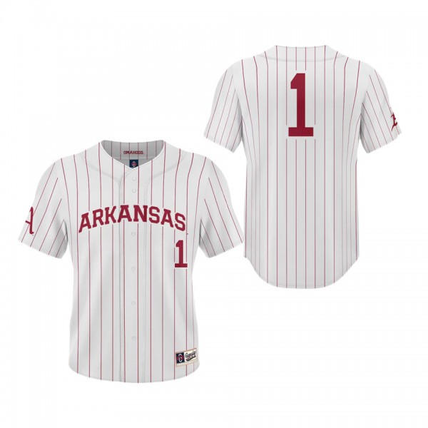 #1 Arkansas Razorbacks ProSphere Baseball Jersey W...