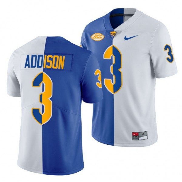 2021-22 Pitt Panthers Jordan Addison Split Edition Jersey Royal White