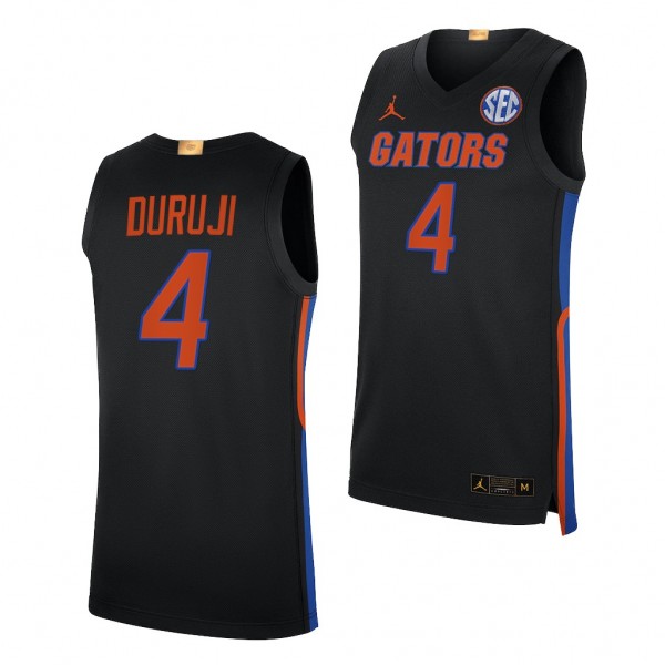 Anthony Duruji Florida Gators Black Jersey 2021-22 Elite Limited College Basketball Shirt