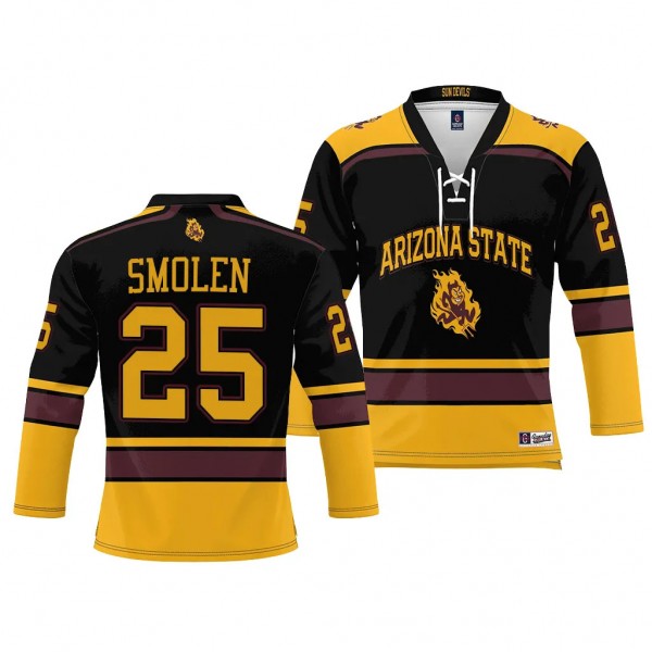 Kyle Smolen Arizona State Sun Devils Black Ice Hoc...