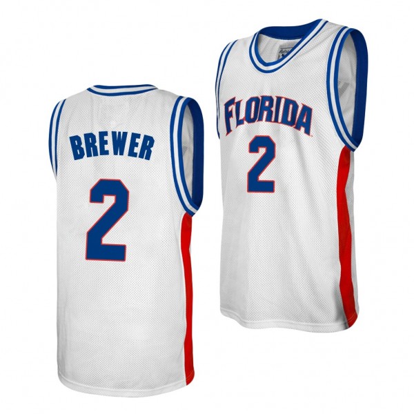 Corey Brewer #2 Jersey Florida Gators White Alumni...