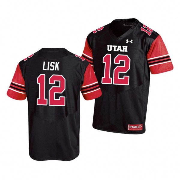 Utah Utes Drew Lisk #12 Jersey Black Replica Colle...