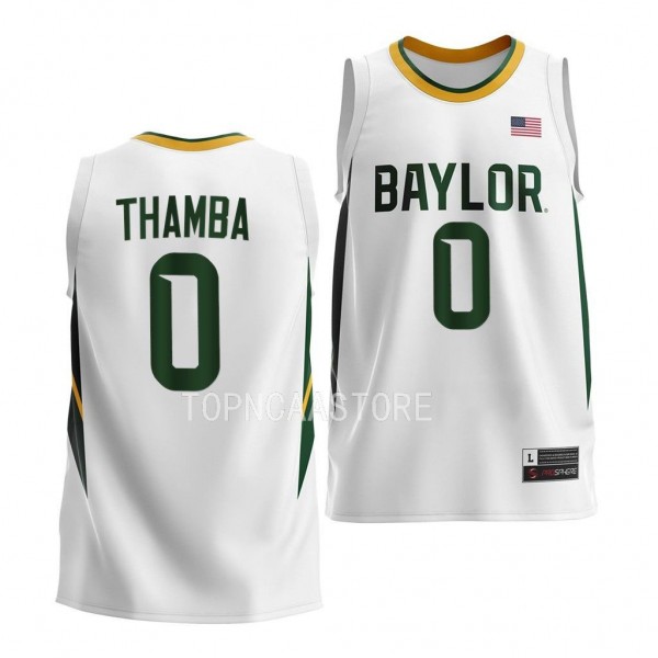 Baylor Bears Flo Thamba Home Basketball uniform Wh...