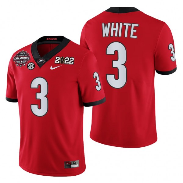 2021-22 CFP National Champions Zamir White Georgia Bulldogs Jersey Red