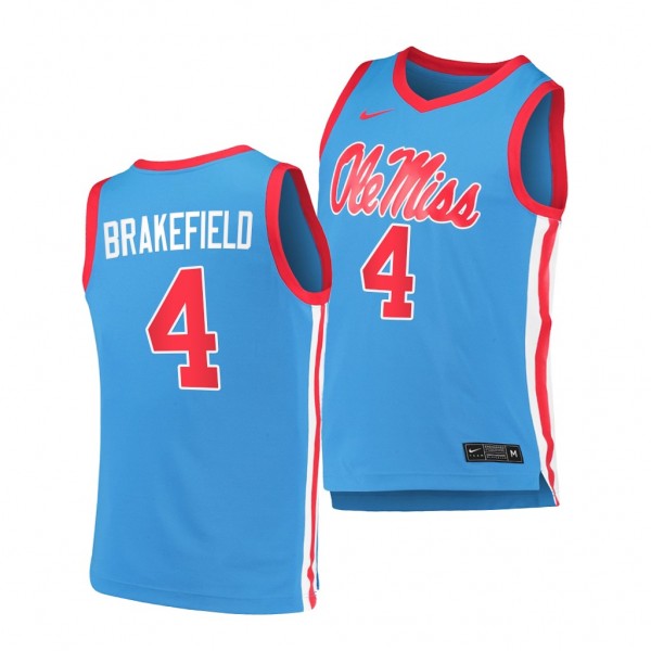 Ole Miss Rebels Jaemyn Brakefield Jersey Blue 2021...