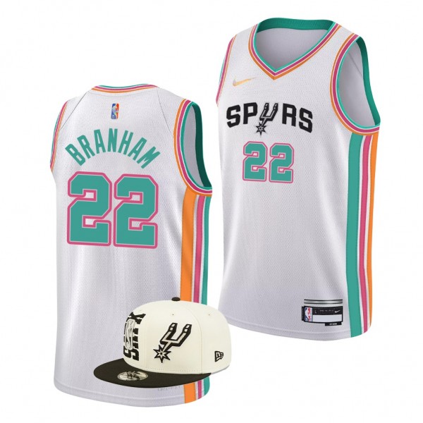 2022 NBA Draft Malaki Branham Spurs White Jersey C...