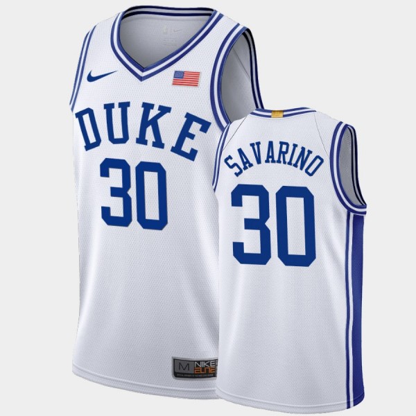 Duke Blue Devils Michael Savarino White 2019-20 Au...