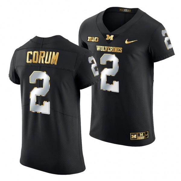 Michigan Wolverines Blake Corum Jersey Black Golde...