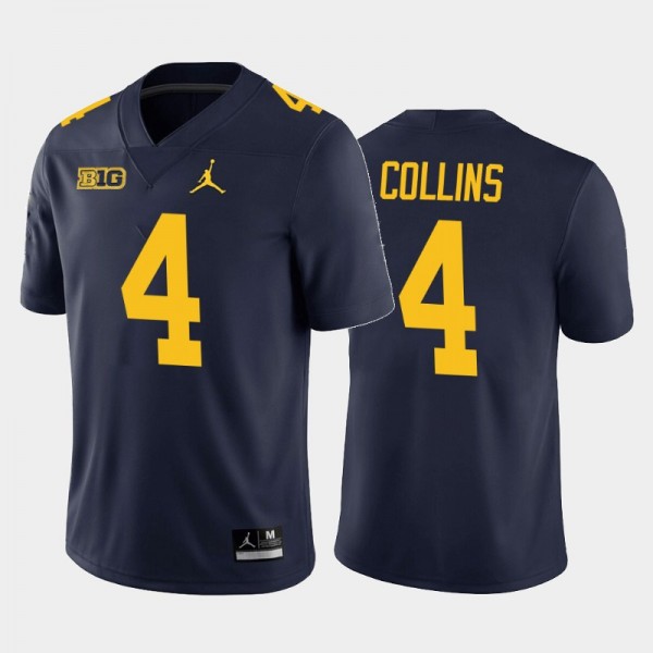 Nico Collins #4 Jersey Michigan Wolverines Navy Ho...