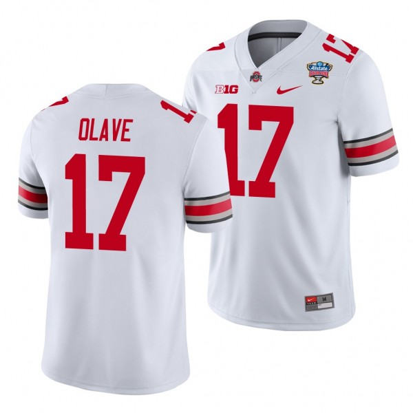 Chris Olave #17 Ohio State Buckeyes 2021 Sugar Bowl College Football Jersey - White