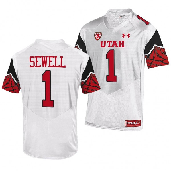 Utah Utes Nephi Sewell White Jersey 2021-22 Colleg...