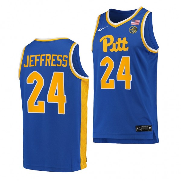 Pitt Panthers William Jeffress Royal #24 Replica J...